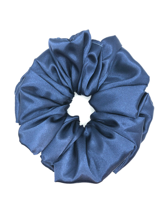 Blue Satin XL Scrunchie